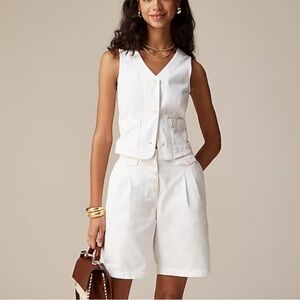 J.Crew Womens Pleated button-front short in chino NWT Size 10